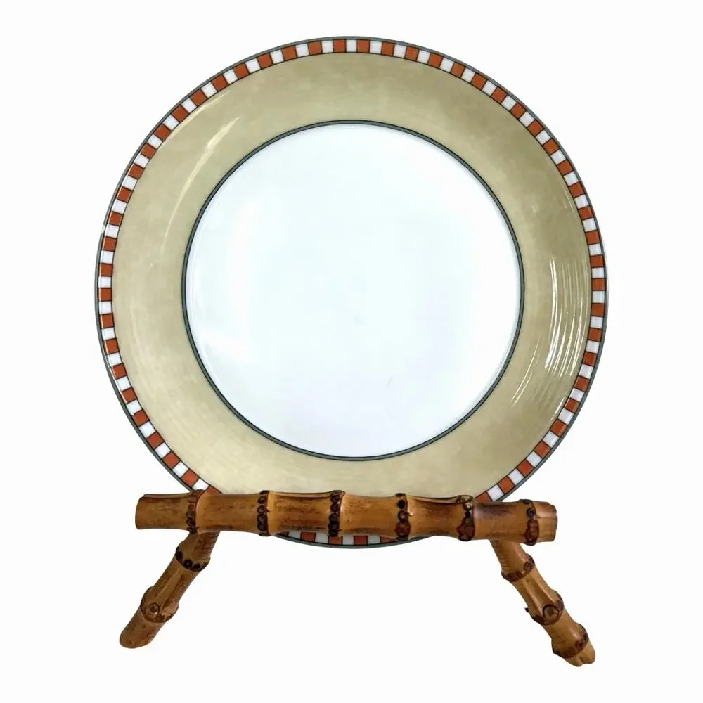 Vintage 4 Villeroy & Boch Switch 2 Lima Orange Check-Portugal 8” Salad Plates